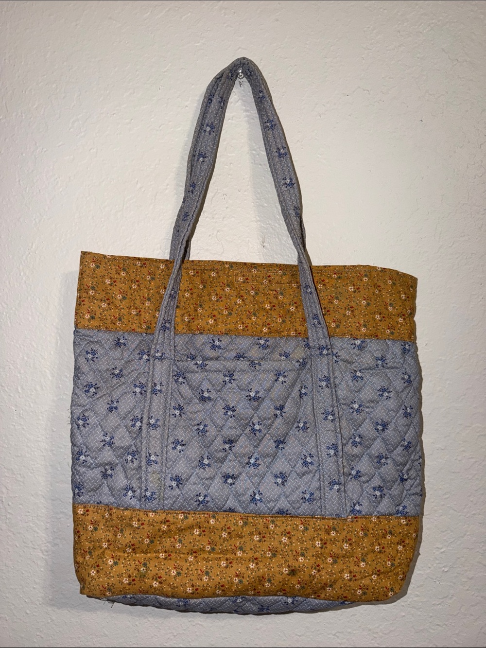 Vintage Large Patchwork Quilt Tote Bag Floral Boho
